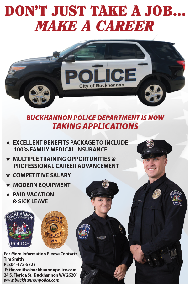 CITY OF BUCKHANNON » Now hiring: Probationary Police Officer